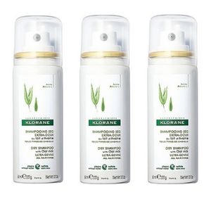 NEW 3× Klorane Ultra-Gentle No-Wash Shampoo with Oat Milk Travel